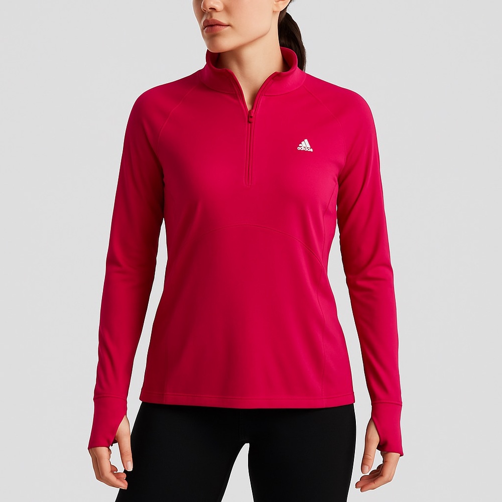 Adidas Performance Climalite Quarter Zip Stretch … - image 1